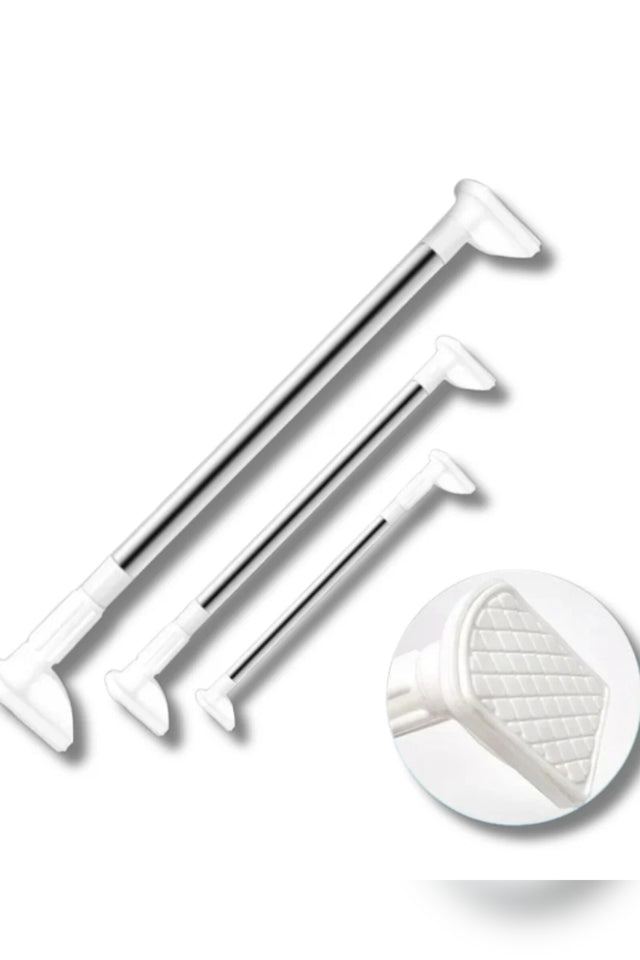 Telescopic Curtain Rail – adjustable, stainless steel, no-drill