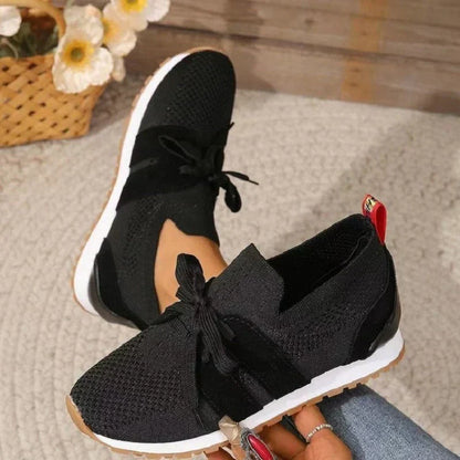 Trainers Women - Knit Slip-On with Bow Detail