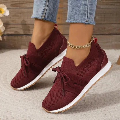 Trainers Women - Knit Slip-On with Bow Detail