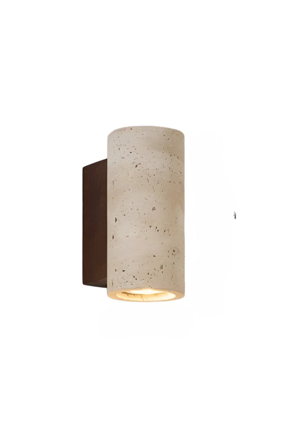 Travertine Wall Light – stone finish, warm glow, up and down