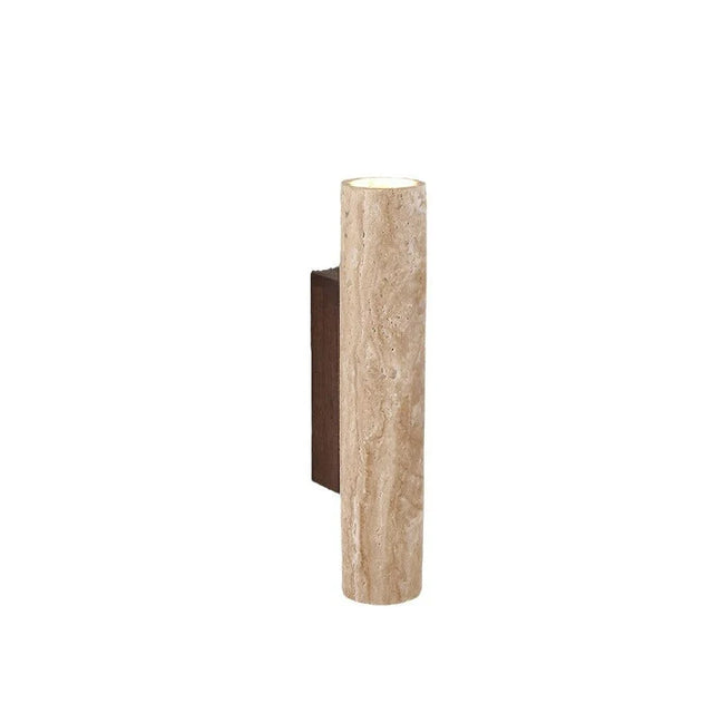 Travertine Wall Light – stone finish, warm glow, up and down