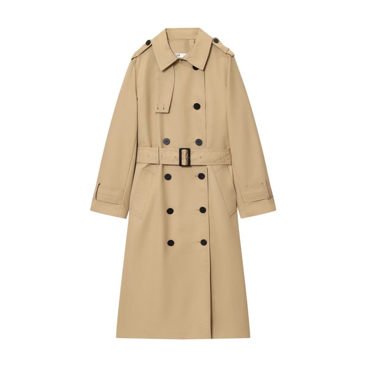 Trench Coat Women - Double Breasted Trench Coat with Belted Waist