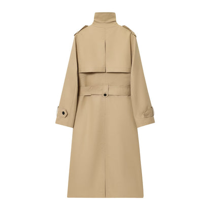 Trench Coat Women - Double Breasted Trench Coat with Belted Waist