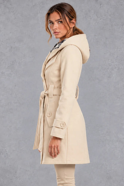 Trench Coat Women - Double-Breasted with Adjustable Belt