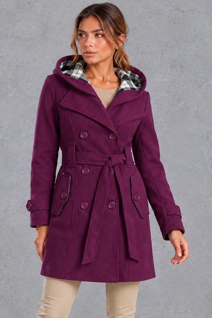 Trench Coat Women - Double-Breasted with Adjustable Belt