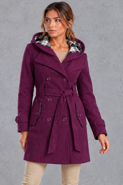 Trench Coat Women - Double-Breasted with Adjustable Belt