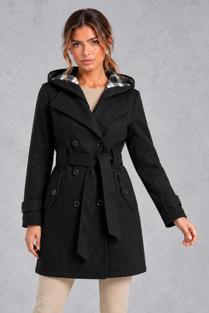 Trench Coat Women - Double-Breasted with Adjustable Belt