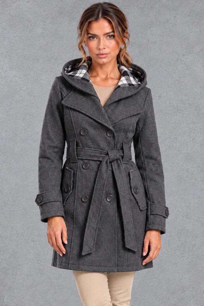 Trench Coat Women - Double-Breasted with Adjustable Belt