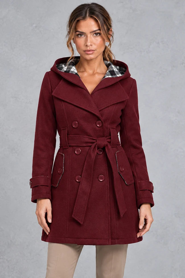 Trench Coat Women - Double-Breasted with Adjustable Belt