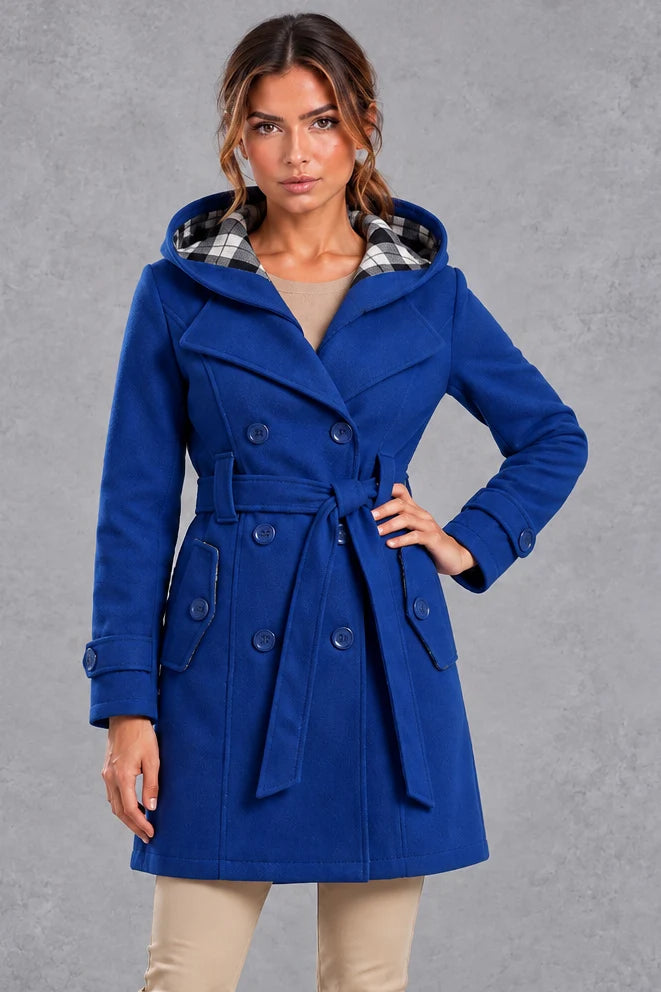 Trench Coat Women - Double-Breasted with Adjustable Belt