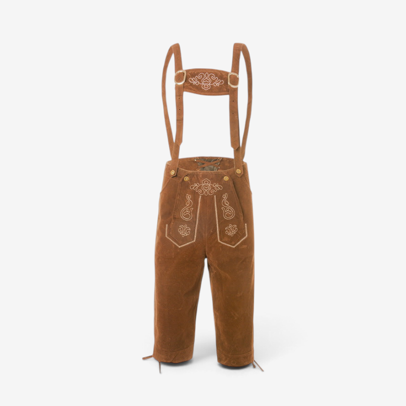 Trousers Men - Bavarian Knee Breeches with Braces and Embroidery