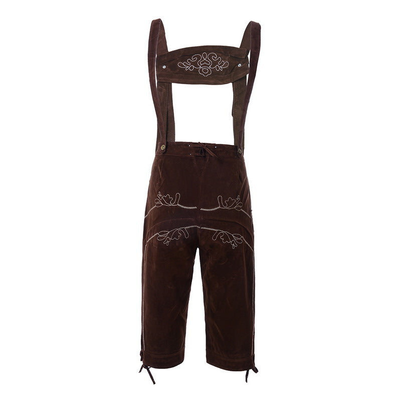Trousers Men - Bavarian Knee Breeches with Braces and Embroidery