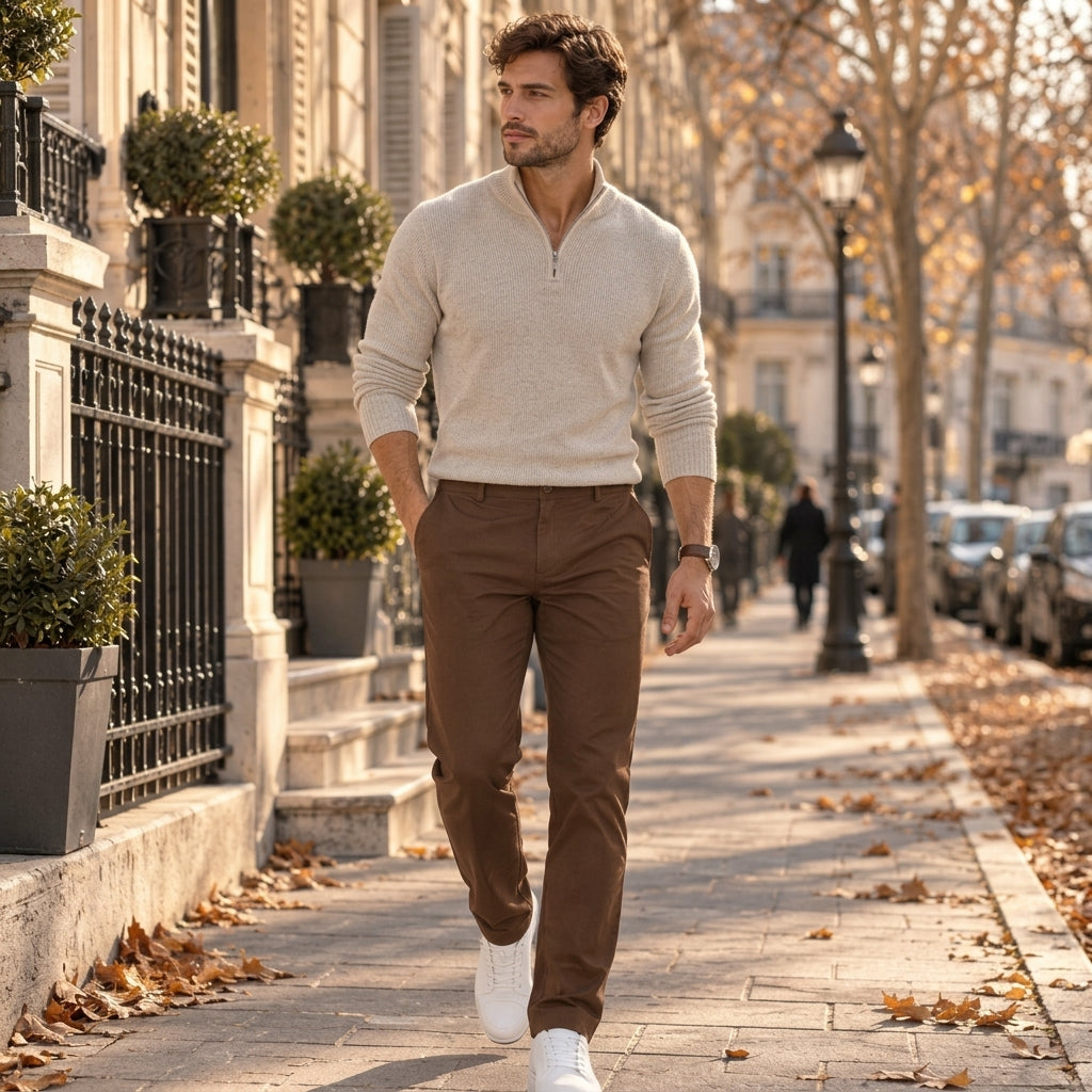 Trousers Men - Lightweight Stretch Golf Trousers with Four Pockets