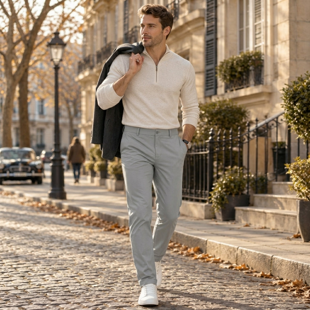 Trousers Men - Lightweight Stretch Golf Trousers with Four Pockets