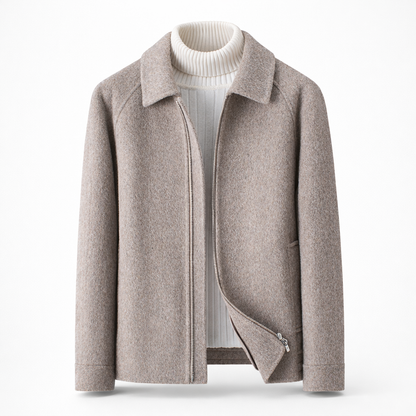 Jacket Men - Wool Blend Jacket with Zip Front