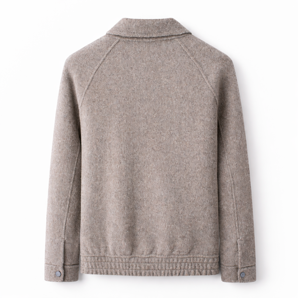 Jacket Men - Wool Blend Jacket with Zip Front