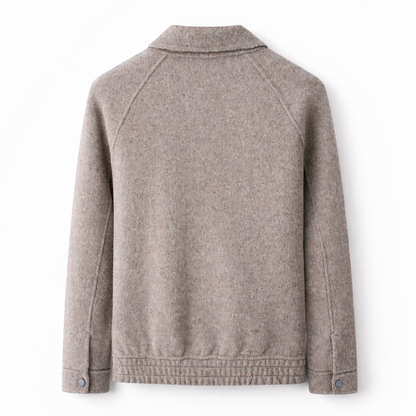 Jacket Men - Wool Blend Jacket with Zip Front