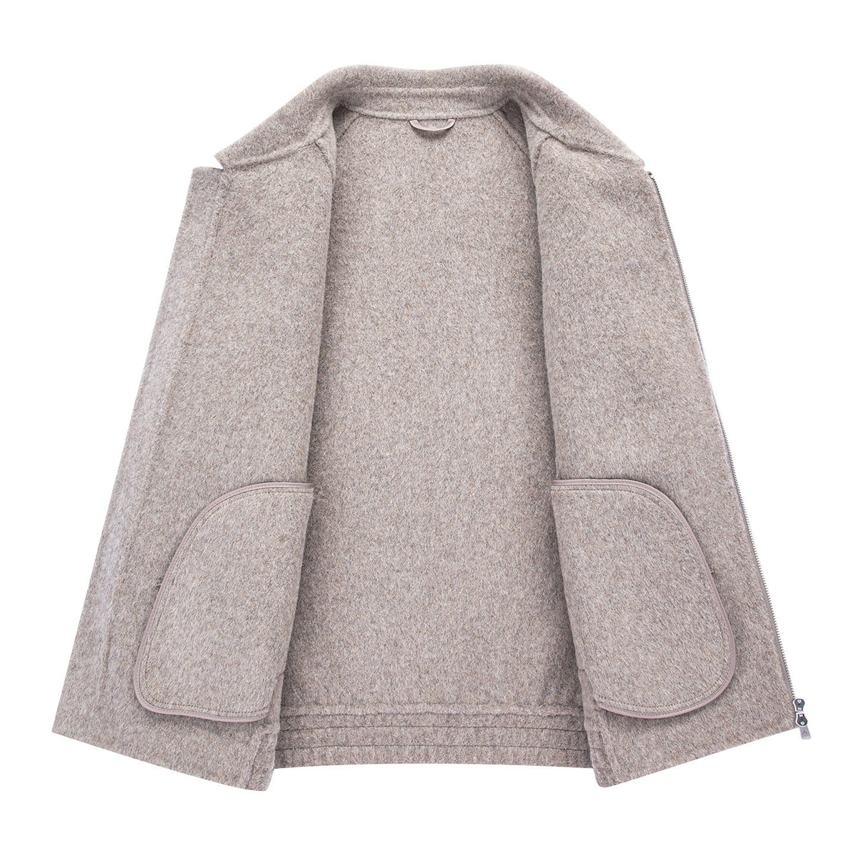 Jacket Men - Wool Blend Jacket with Zip Front