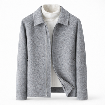 Jacket Men - Wool Blend Jacket with Zip Front