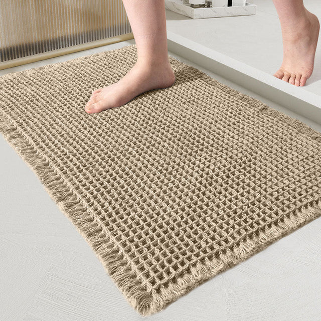 Waffle Bath Mat – quick-drying polyester, non-slip backing