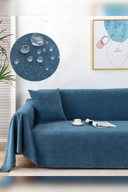 Waterproof Sofa Throw – silicone-backed polyester, six colours