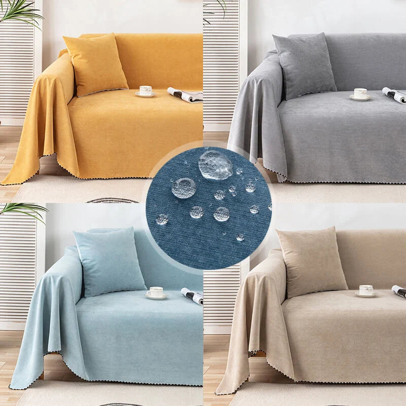 Waterproof Sofa Throw – silicone-backed polyester, six colours