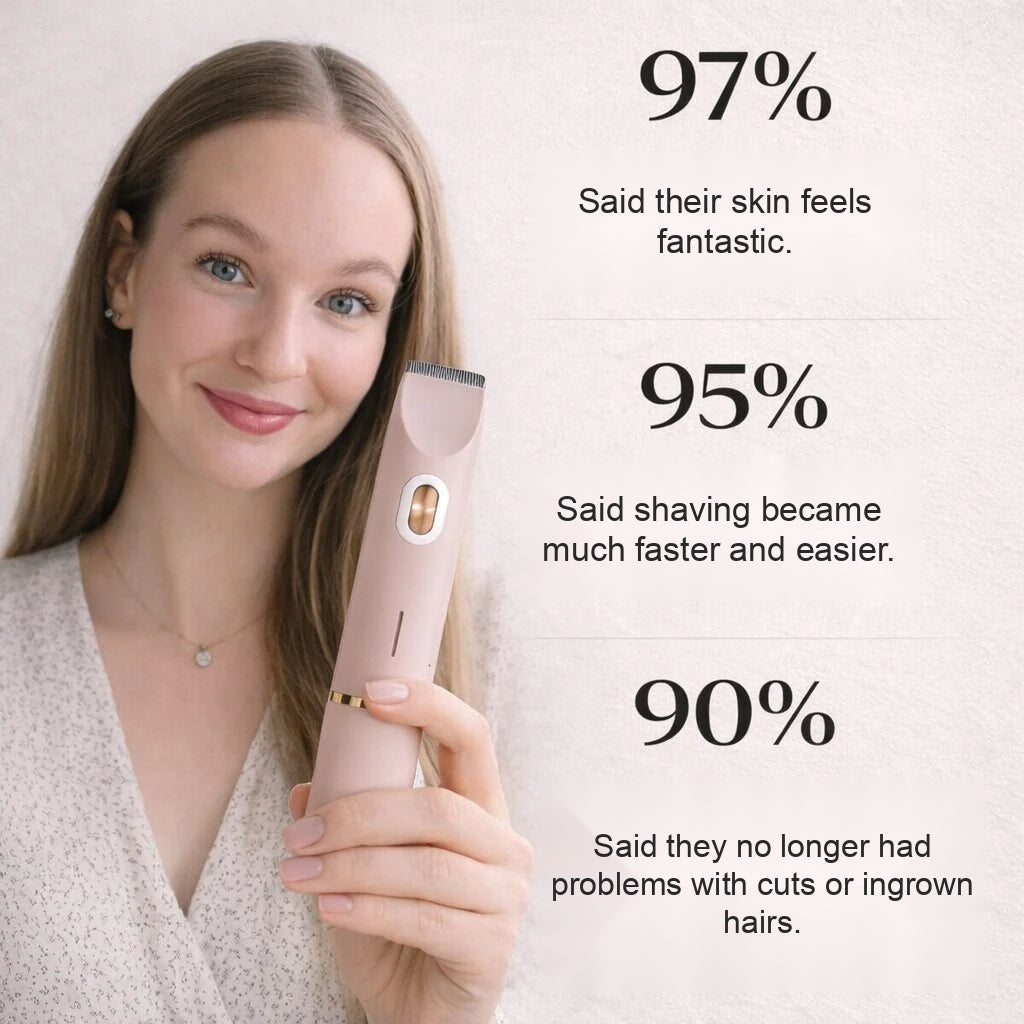Women's Electric Shaver – dual-head, waterproof, USB-rechargeable