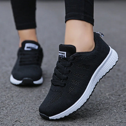 Women's Breathable Mesh Trainers Lace-Up