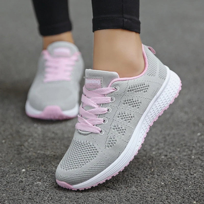 Women's Breathable Mesh Trainers Lace-Up