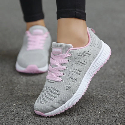Women's Breathable Mesh Trainers Lace-Up