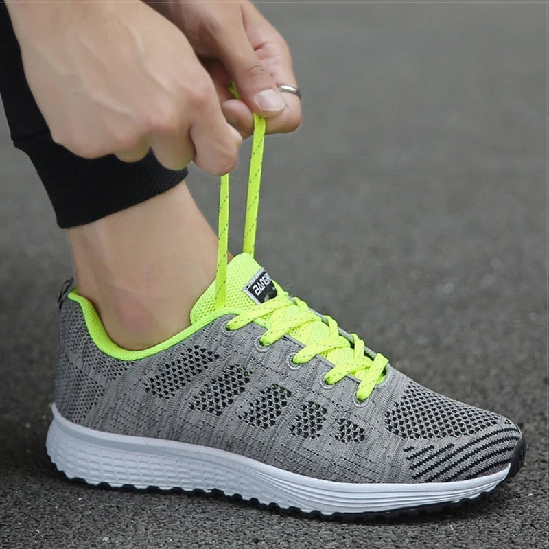Women's Breathable Mesh Trainers Lace-Up