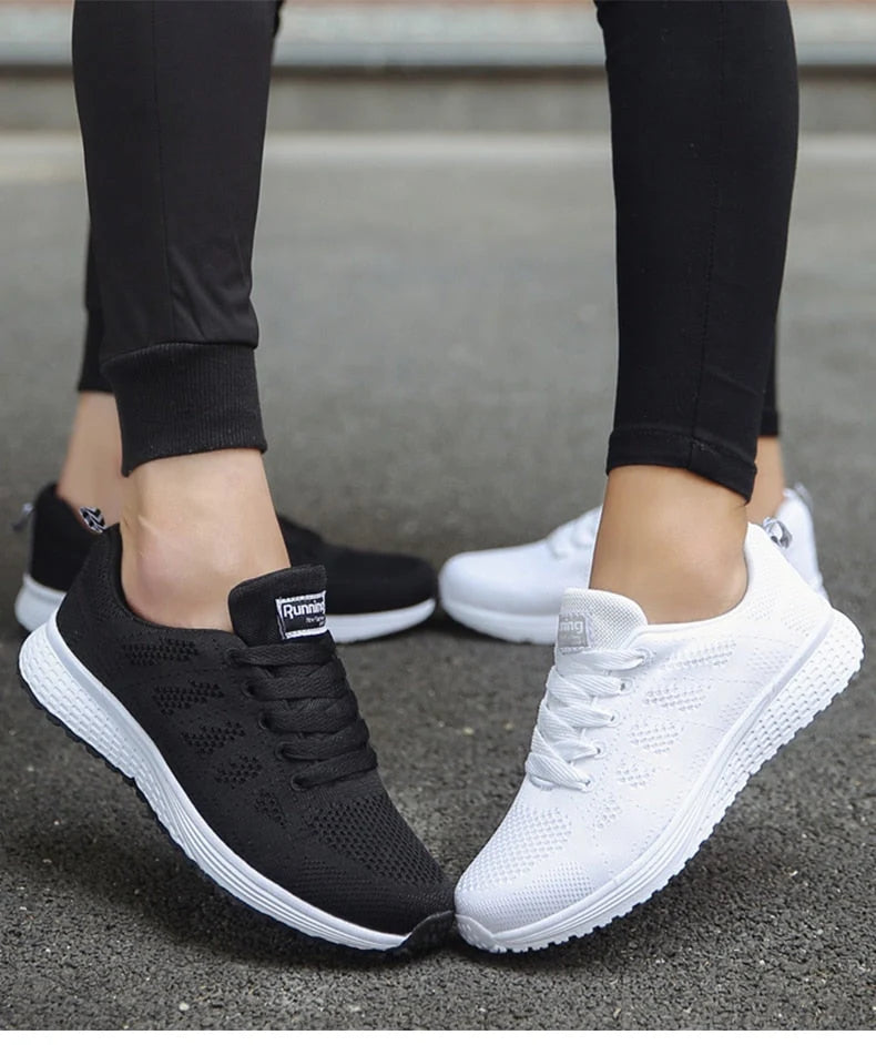 Women's Breathable Mesh Trainers Lace-Up