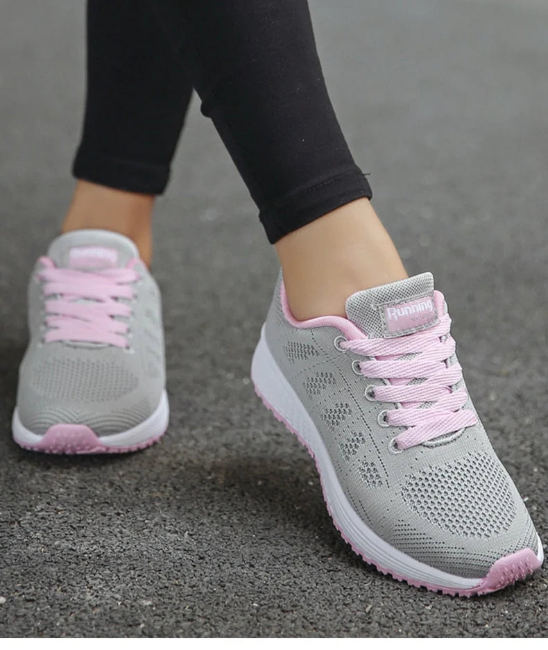Women's Breathable Mesh Trainers Lace-Up