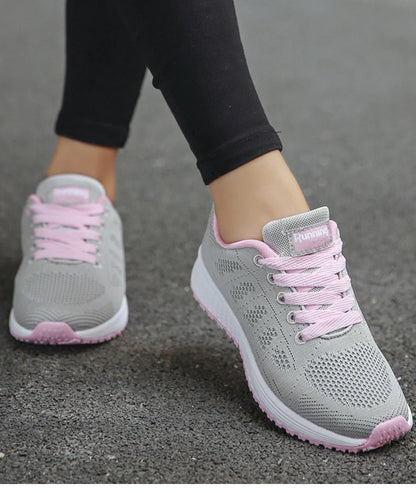 Women's Breathable Mesh Trainers Lace-Up